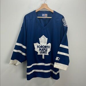 Vintage Toronto Maple Leafs Starter NHL Hockey Jersey Medium Blue White 90s